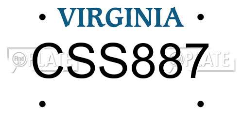 CSS887 Virginia License Plate