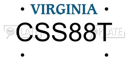 CSS88T Virginia License Plate