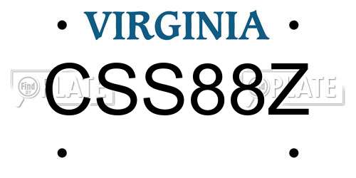 CSS88Z Virginia License Plate