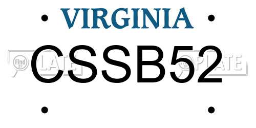 CSSB52 Virginia License Plate
