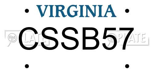 CSSB57 Virginia License Plate