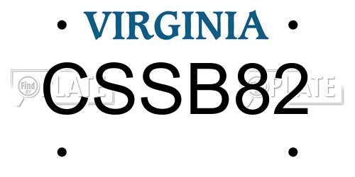 CSSB82 Virginia License Plate