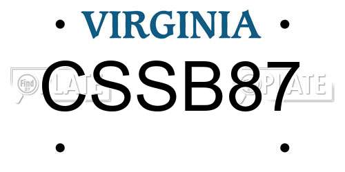 CSSB87 Virginia License Plate