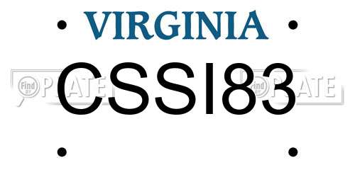 CSSI83 Virginia License Plate
