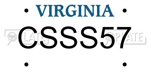 CSSS57 Virginia License Plate