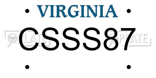 CSSS87 Virginia License Plate
