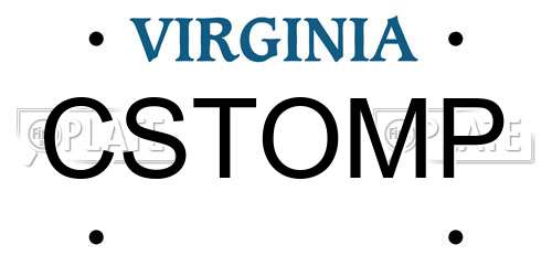 CSTOMP Virginia License Plate
