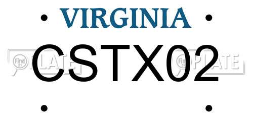 CSTX02 Virginia License Plate