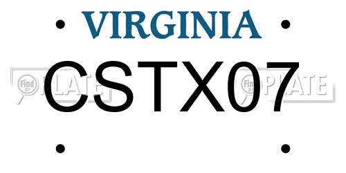 CSTX07 Virginia License Plate