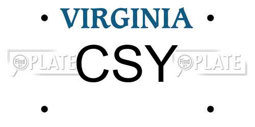 CSY Virginia License Plate