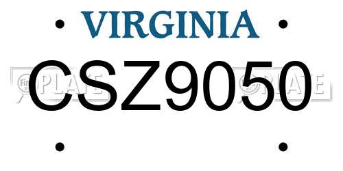 CSZ9050 Virginia License Plate