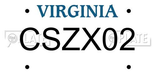 CSZX02 Virginia License Plate