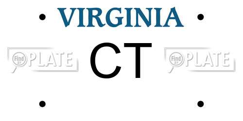 CT Virginia License Plate