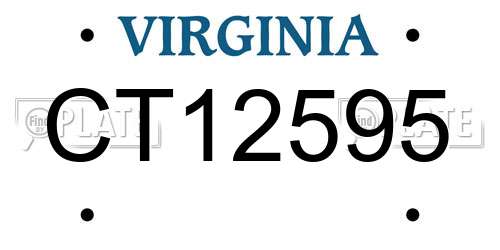 CT12595 Virginia License Plate