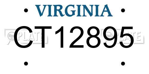 CT12895 Virginia License Plate