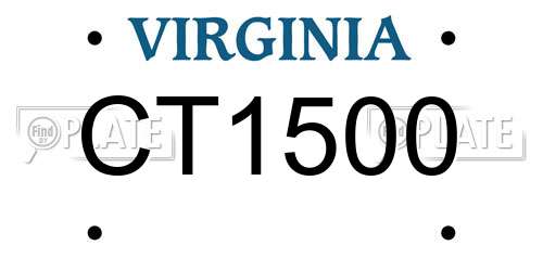 CT1500 Virginia License Plate