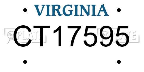 CT17595 Virginia License Plate