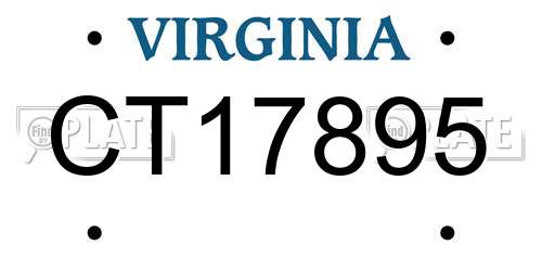 CT17895 Virginia License Plate