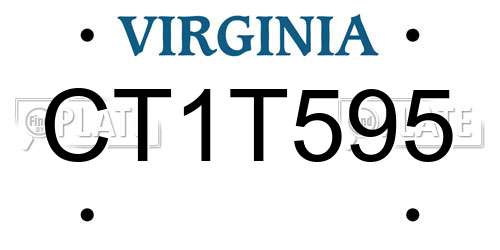 CT1T595 Virginia License Plate
