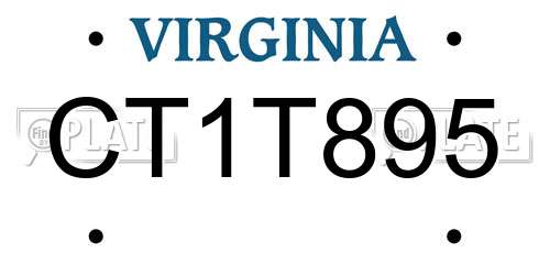 CT1T895 Virginia License Plate