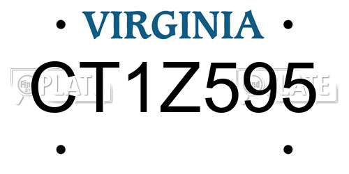 CT1Z595 Virginia License Plate
