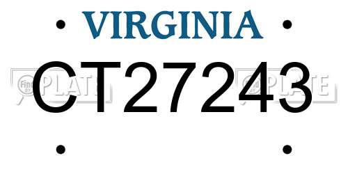 CT27243 Virginia License Plate