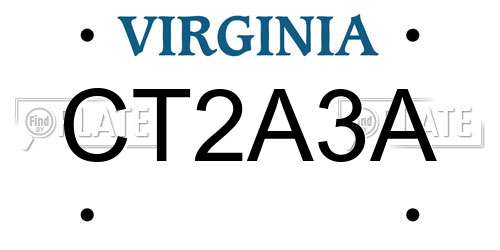 CT2A3A Virginia License Plate