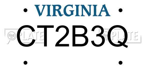 CT2B3Q Virginia License Plate