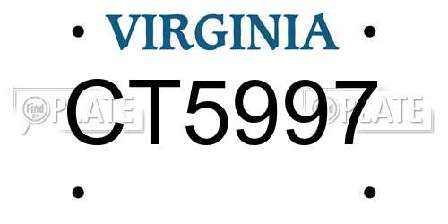 CT5997 Virginia License Plate