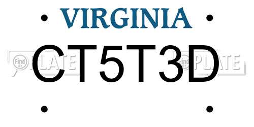 CT5T3D Virginia License Plate