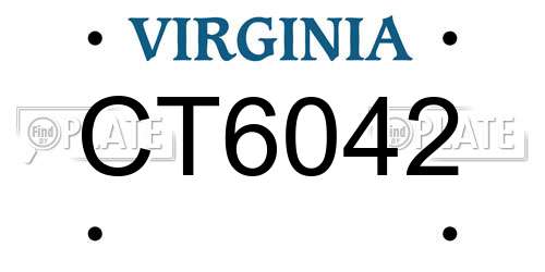 CT6042 Virginia License Plate