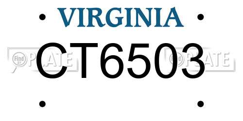 CT6503 Virginia License Plate