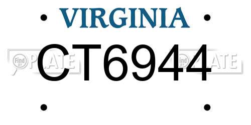 CT6944 Virginia License Plate