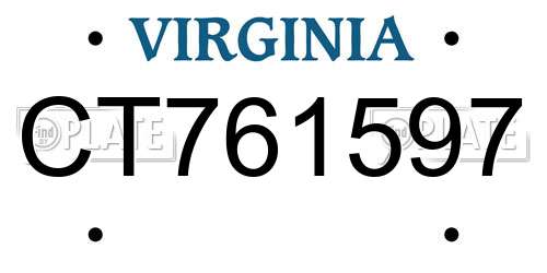 CT761597 Virginia License Plate