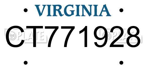 CT771928 Virginia License Plate