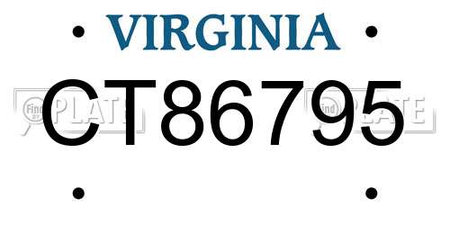 CT86795 Virginia License Plate