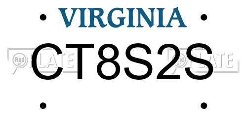 CT8S2S Virginia License Plate