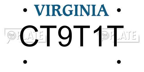 CT9T1T Virginia License Plate