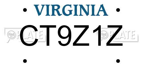CT9Z1Z Virginia License Plate