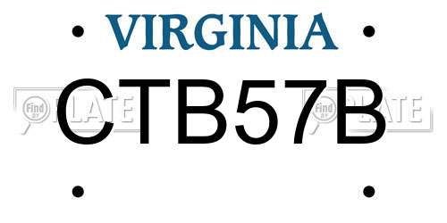 CTB57B Virginia License Plate