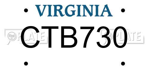 CTB730 Virginia License Plate