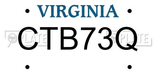 CTB73Q Virginia License Plate