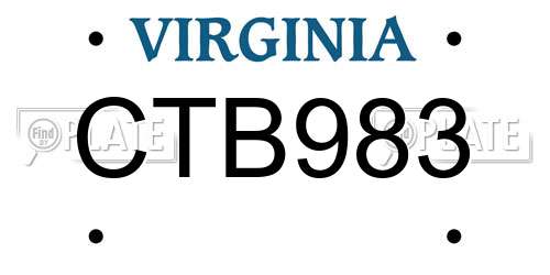 CTB983 Virginia License Plate