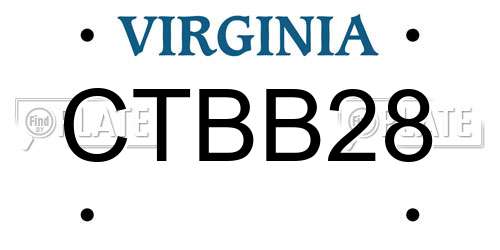 CTBB28 Virginia License Plate