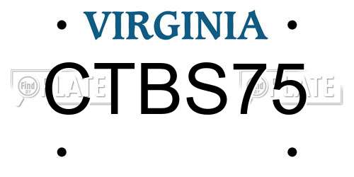 CTBS75 Virginia License Plate
