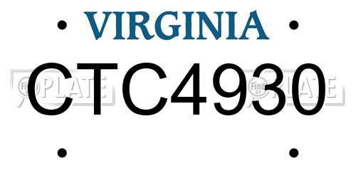 CTC4930 Virginia License Plate