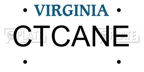 CTCANE Virginia License Plate