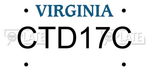 CTD17C Virginia License Plate