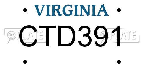 CTD391 Virginia License Plate