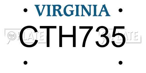 CTH735 Virginia License Plate